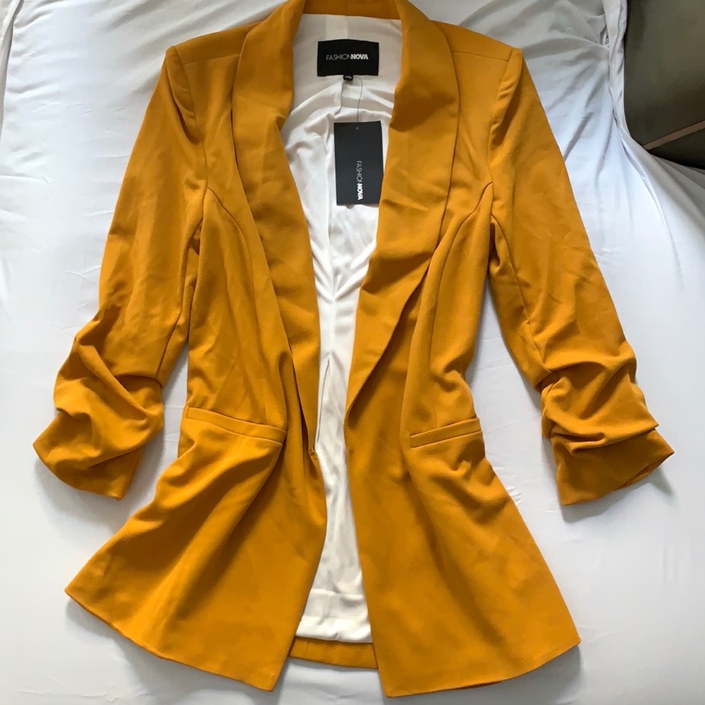 Mustard Colored Tailored Blazer